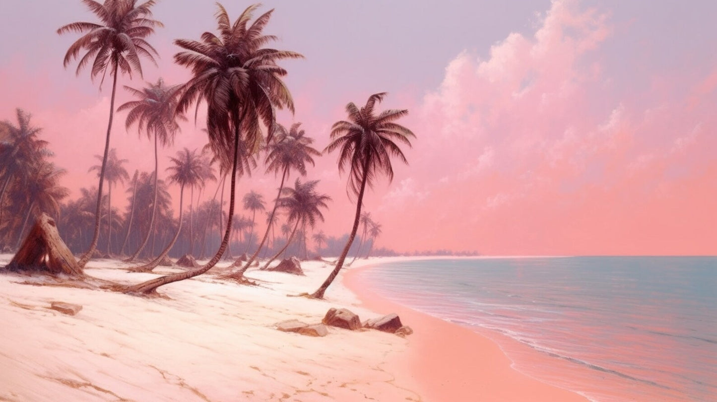 Pinky Vibes Beach, Canvas Print
